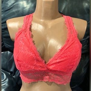 Auden Women's Vibrant Pink Lace Removable Pad Bralette Size XL